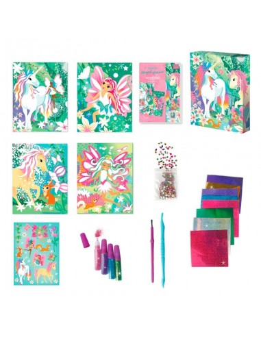 Set de arte  papel y purpurina Bosque Mágico